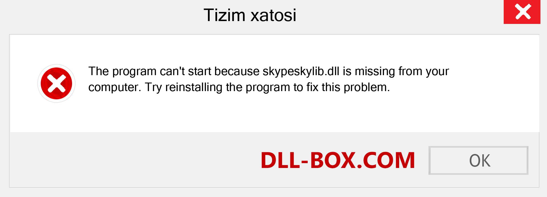 skypeskylib.dll fayli yo'qolganmi?. Windows 7, 8, 10 uchun yuklab olish - Windowsda skypeskylib dll etishmayotgan xatoni tuzating, rasmlar, rasmlar